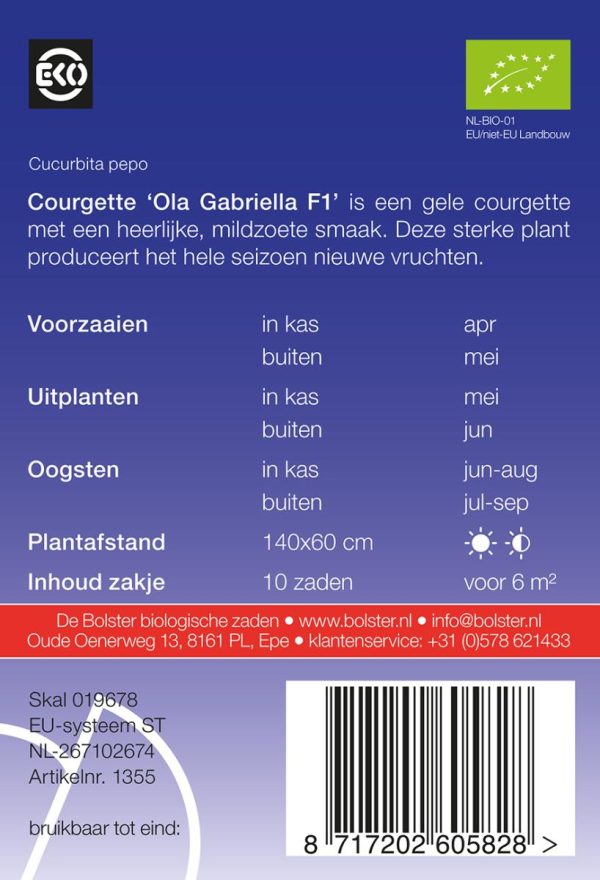 Courgette "Ola Gabriella F1" De Bolster - Afbeelding 2