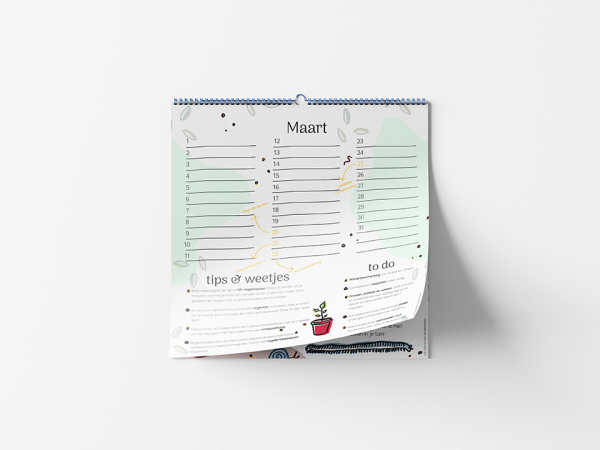 Preview van de Biodiversiteitskalender Marvy Green - Jaarkalender Maart