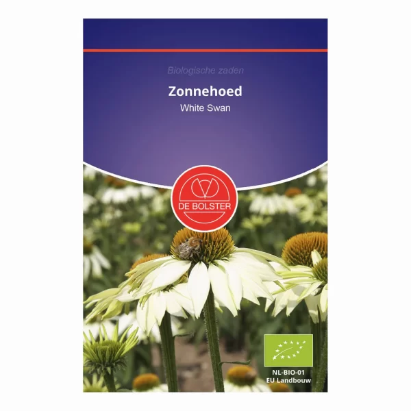 Biologische zaden voor witte zonnehoed 'White Swan' de Bolster