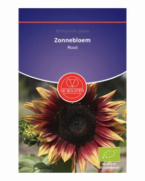 Zonnebloem middelgroot rood De Bolster Biologische zaden